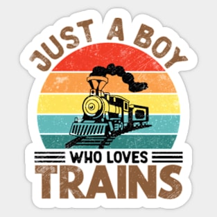 Just a Boy who loves Trains for Boys Sticker